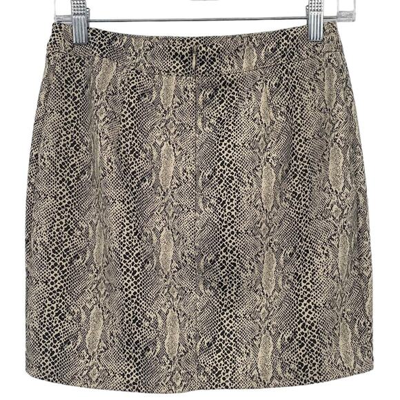 Altar’d State Tan and Black Faux Snake Skin Print Mini Skirt - Picture 3 of 5